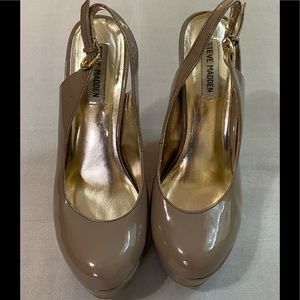 Steven Madden Shoes Size 8.5M Ultra High Wedge Patent